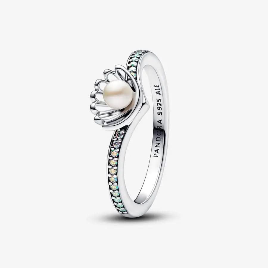 Disney Princess Ariel Shell Treated Freshwater Cultured Pearl Ring asasshop