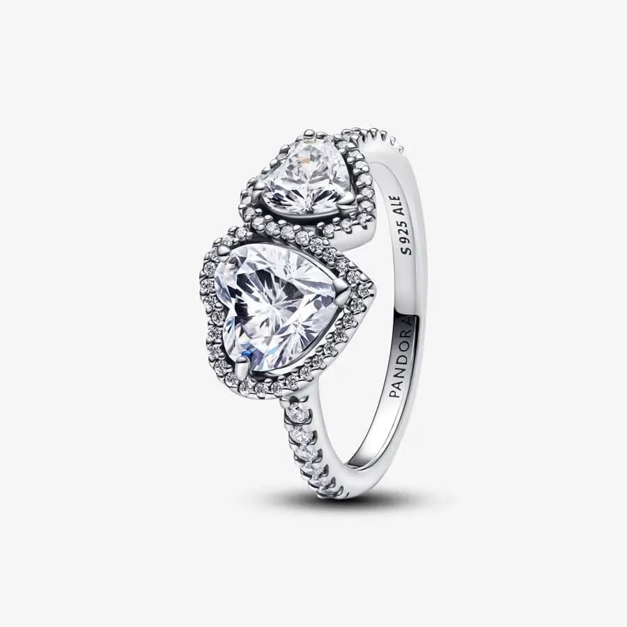 Sparkling Halo Hearts Ring asasshop