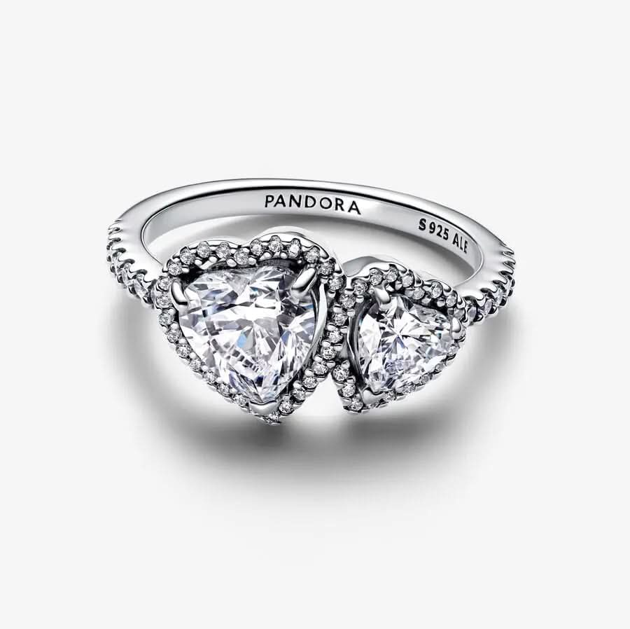Sparkling Halo Hearts Ring asasshop