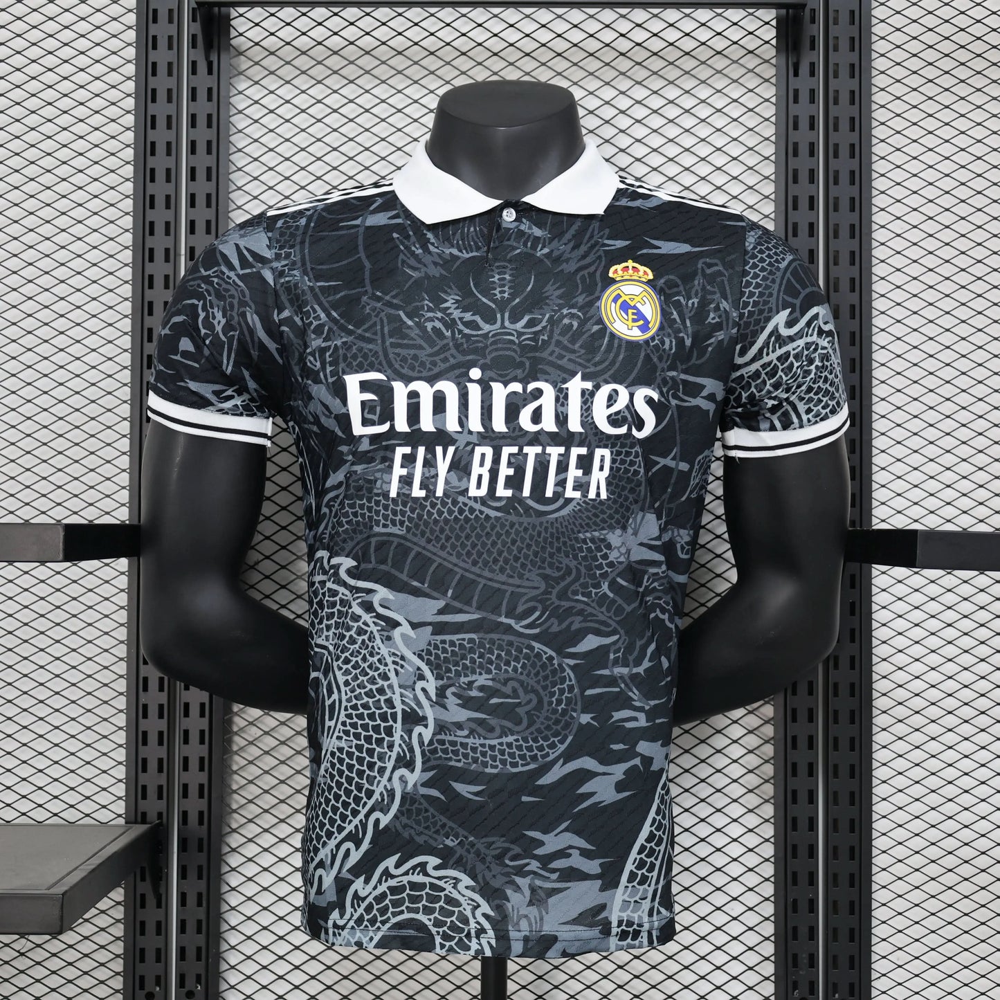 2025-26 Real Madrid Special Polo Black Dragon Player S-2XL asasshop