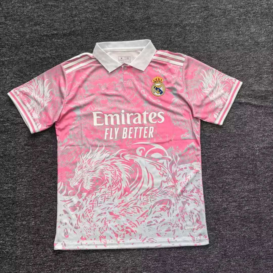 2025-26 Real Madrid Special Polo Pink Dragon S-2XL asasshop