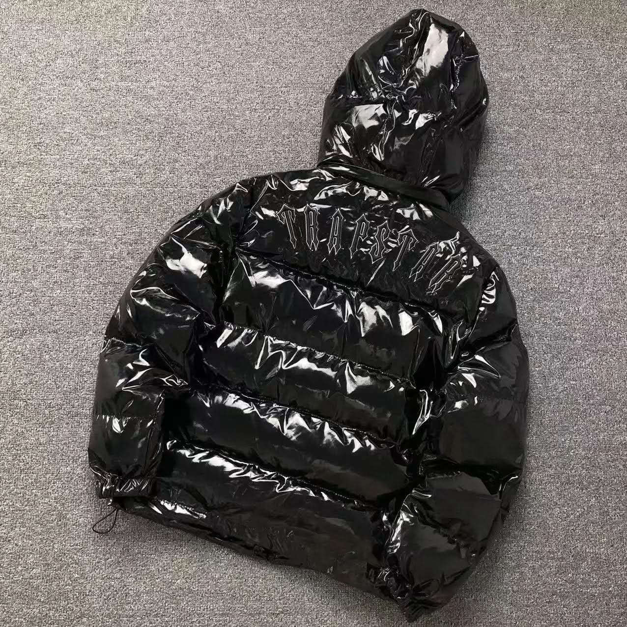 TRAPSTAR IRONGATE DETACHABLE HOODED PUFFER JACKET – SHINY BLACK asasshop