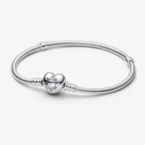Pandora Moments Heart Clasp Snake Chain Bracelet Sterling silver asasshop