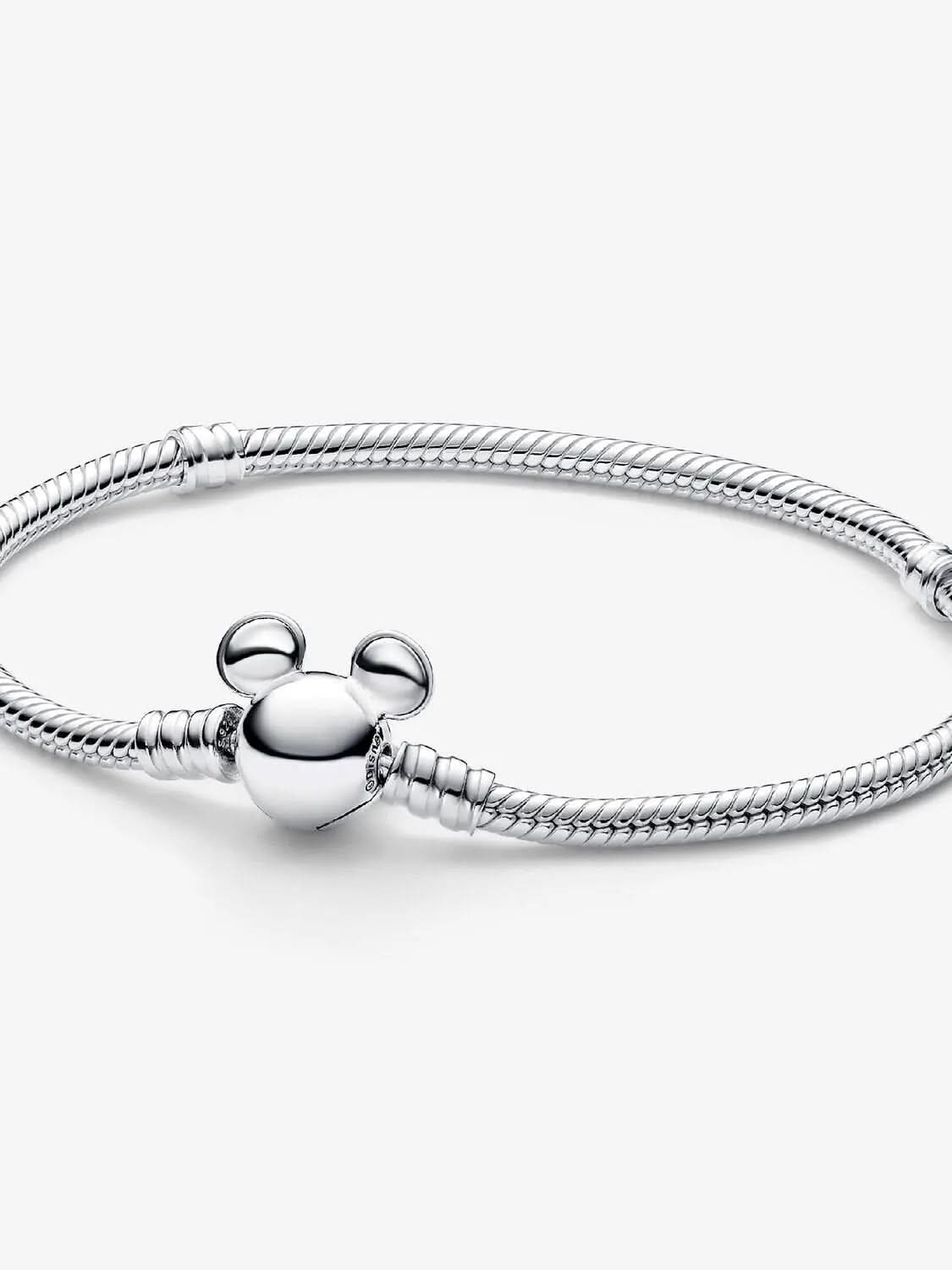 Disney Mickey Mouse Clasp Moments Snake Chain Bracelet Sterling silver asasshop