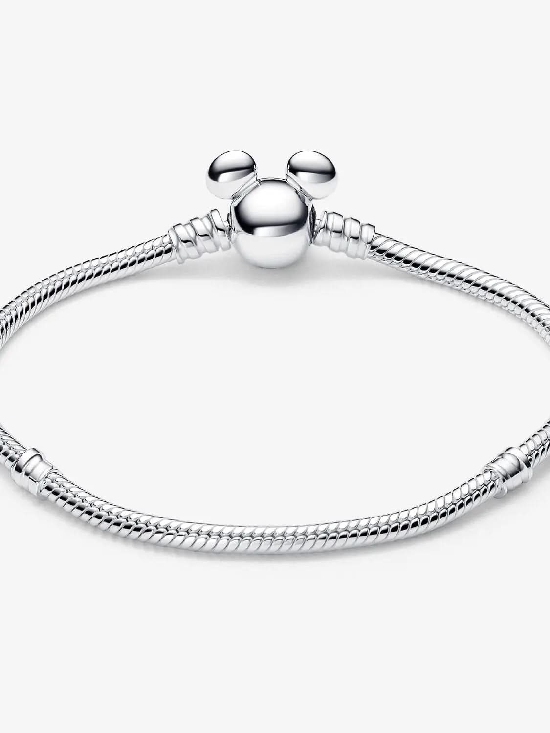 Disney Mickey Mouse Clasp Moments Snake Chain Bracelet Sterling silver asasshop