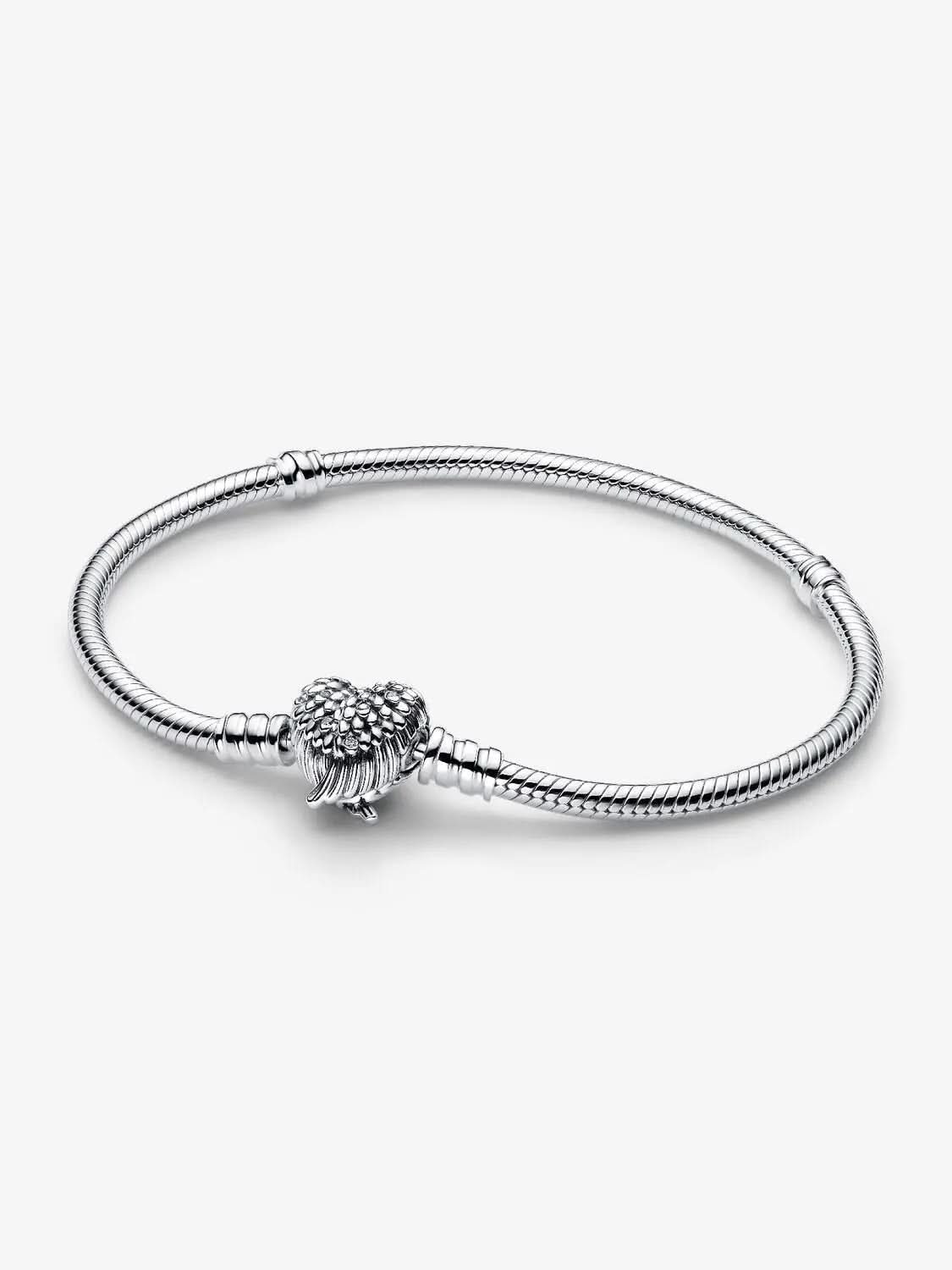 Heart Wings Clasp Snake Chain Bracelet Sterling silver asasshop
