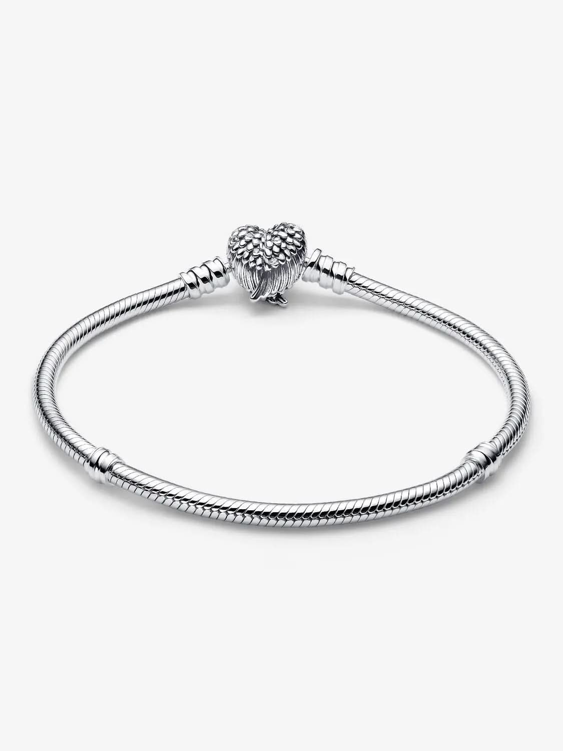 Heart Wings Clasp Snake Chain Bracelet Sterling silver asasshop