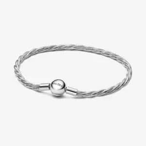 Round Pandora Clasp Twisted Snake Chain Sterling silver asasshop