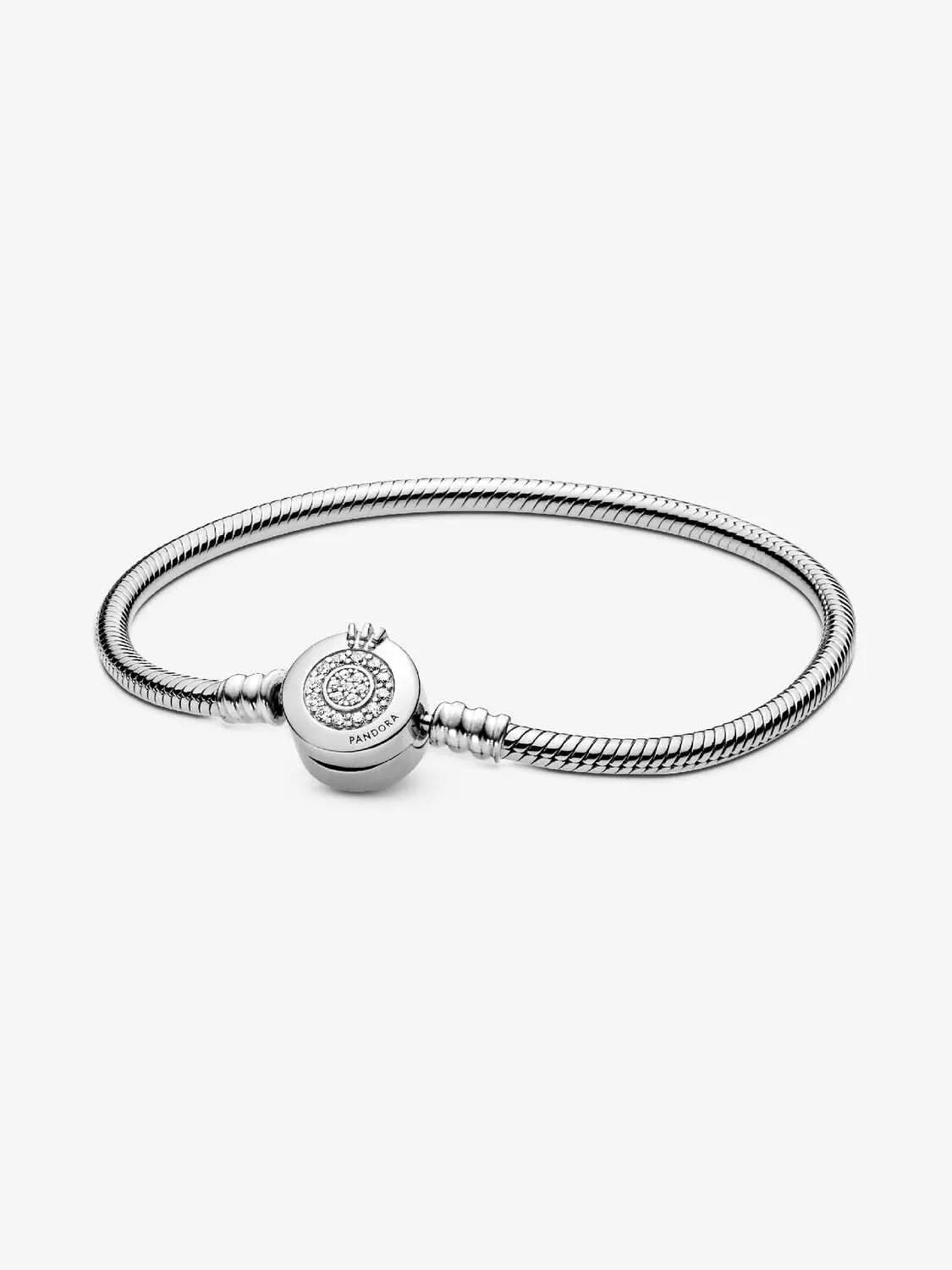 Sparkling Crown O Snake Chain Bracelet Sterling silver asasshop