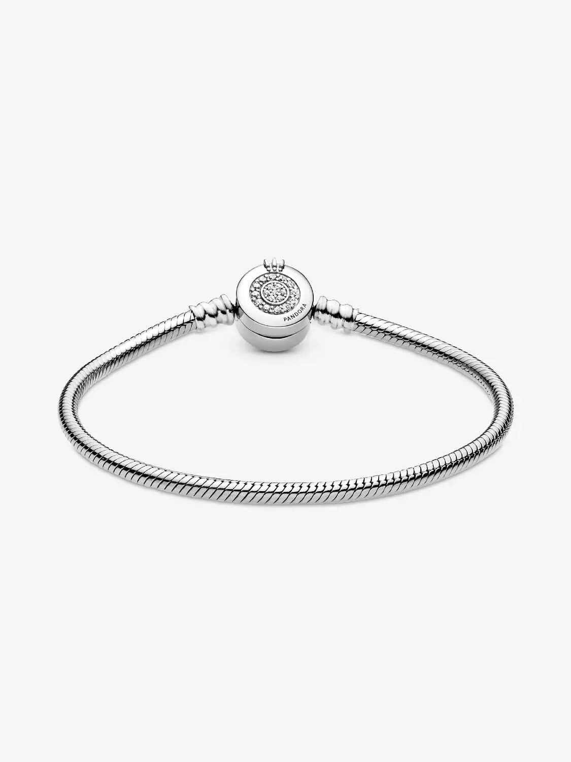 Sparkling Crown O Snake Chain Bracelet Sterling silver asasshop