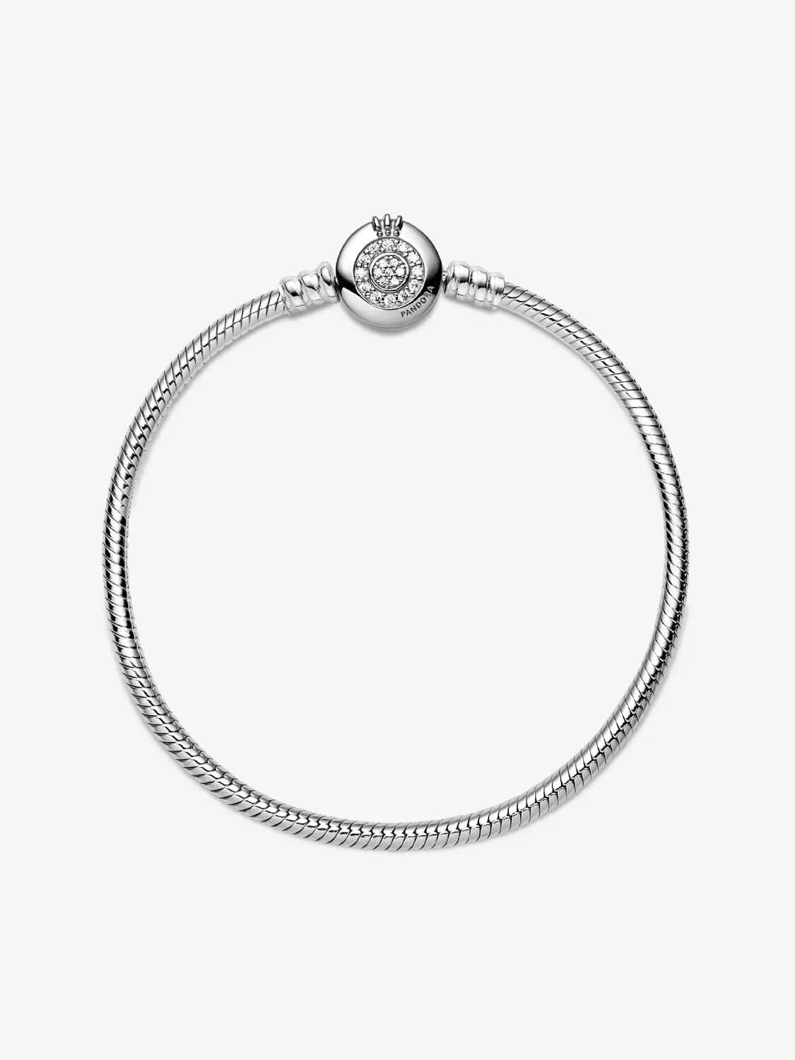 Sparkling Crown O Snake Chain Bracelet Sterling silver asasshop