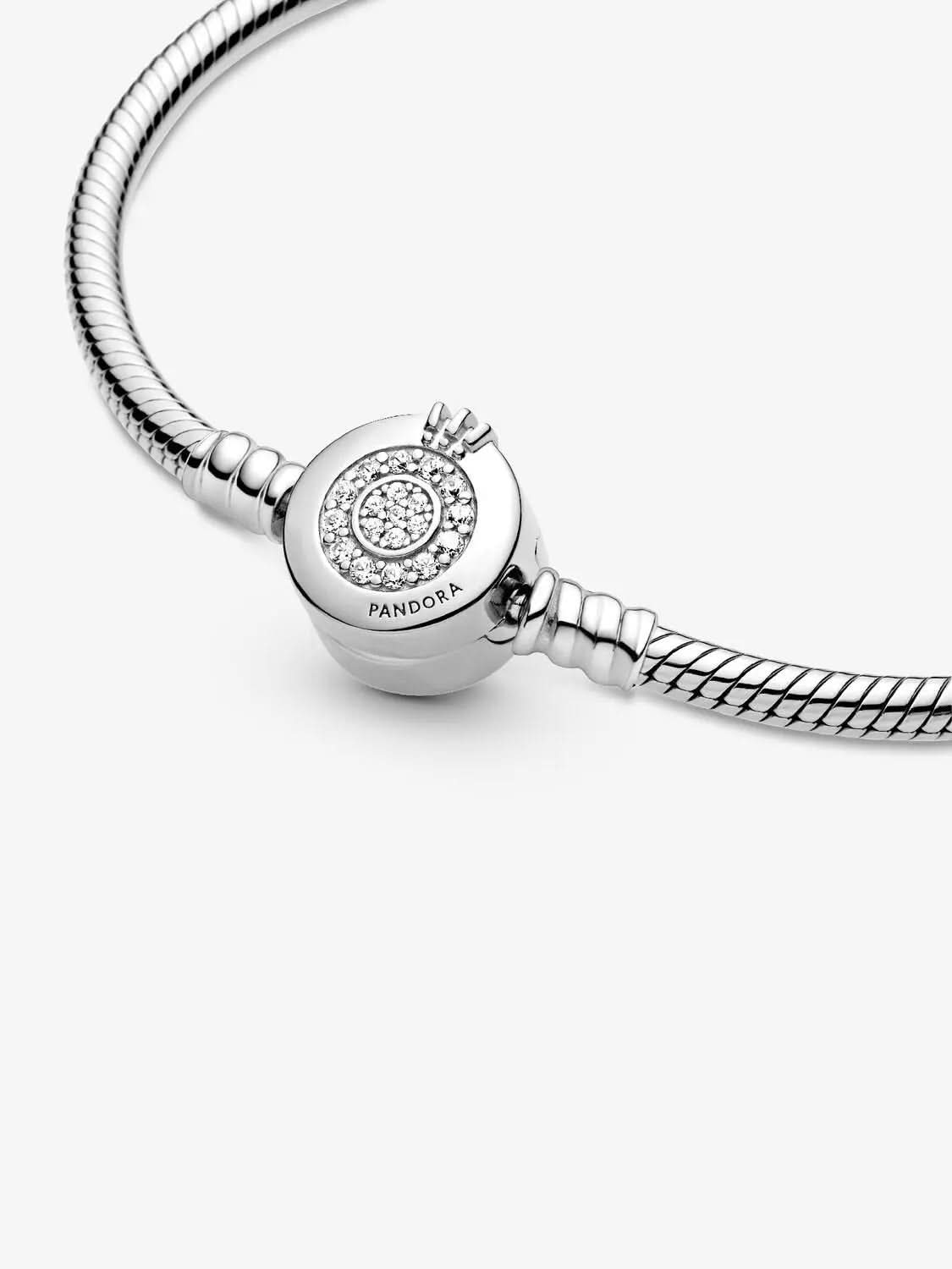 Sparkling Crown O Snake Chain Bracelet Sterling silver asasshop