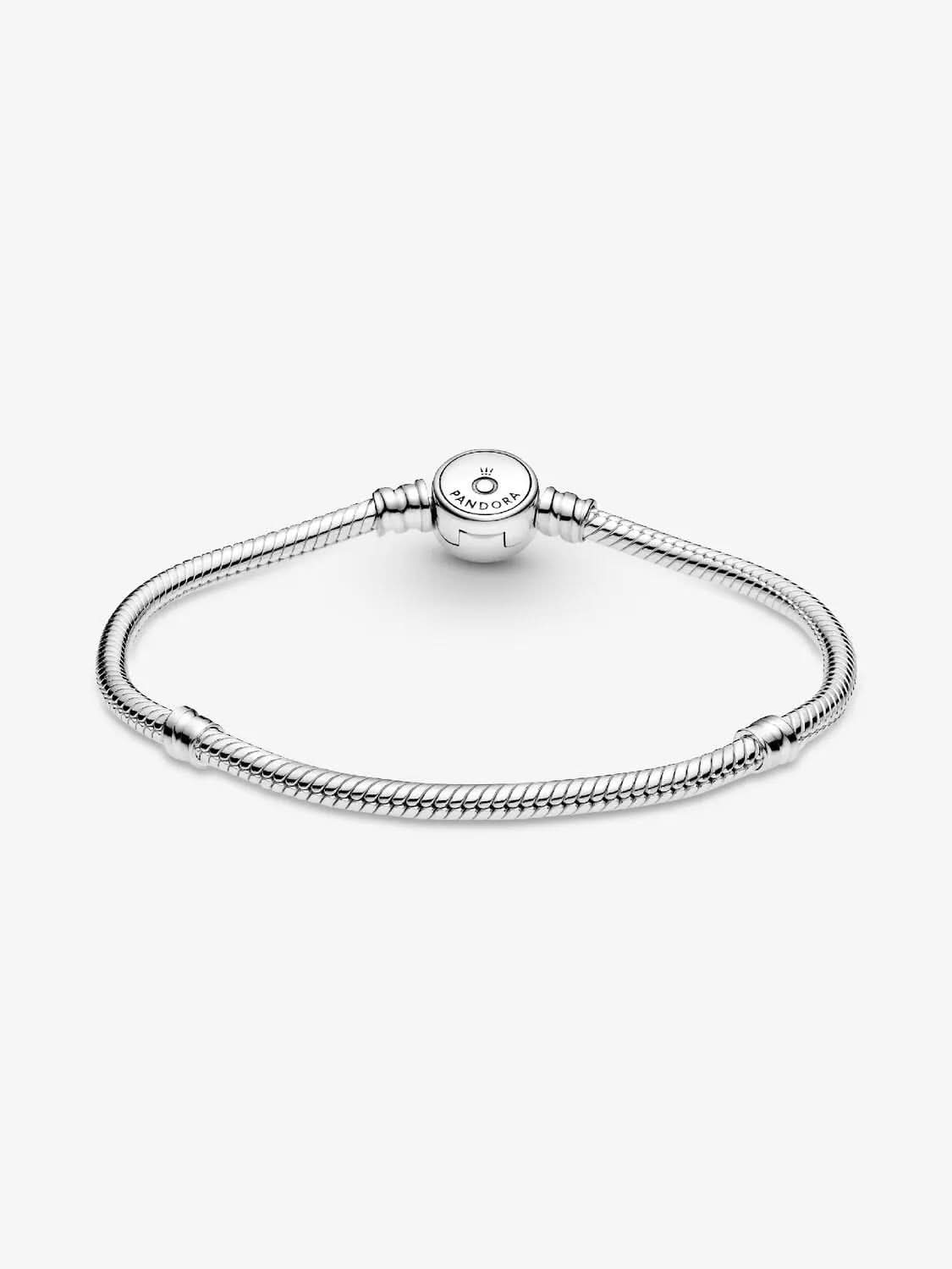 Sparkling Blue Disc Clasp Snake Chain Bracelet Sterling silver asasshop