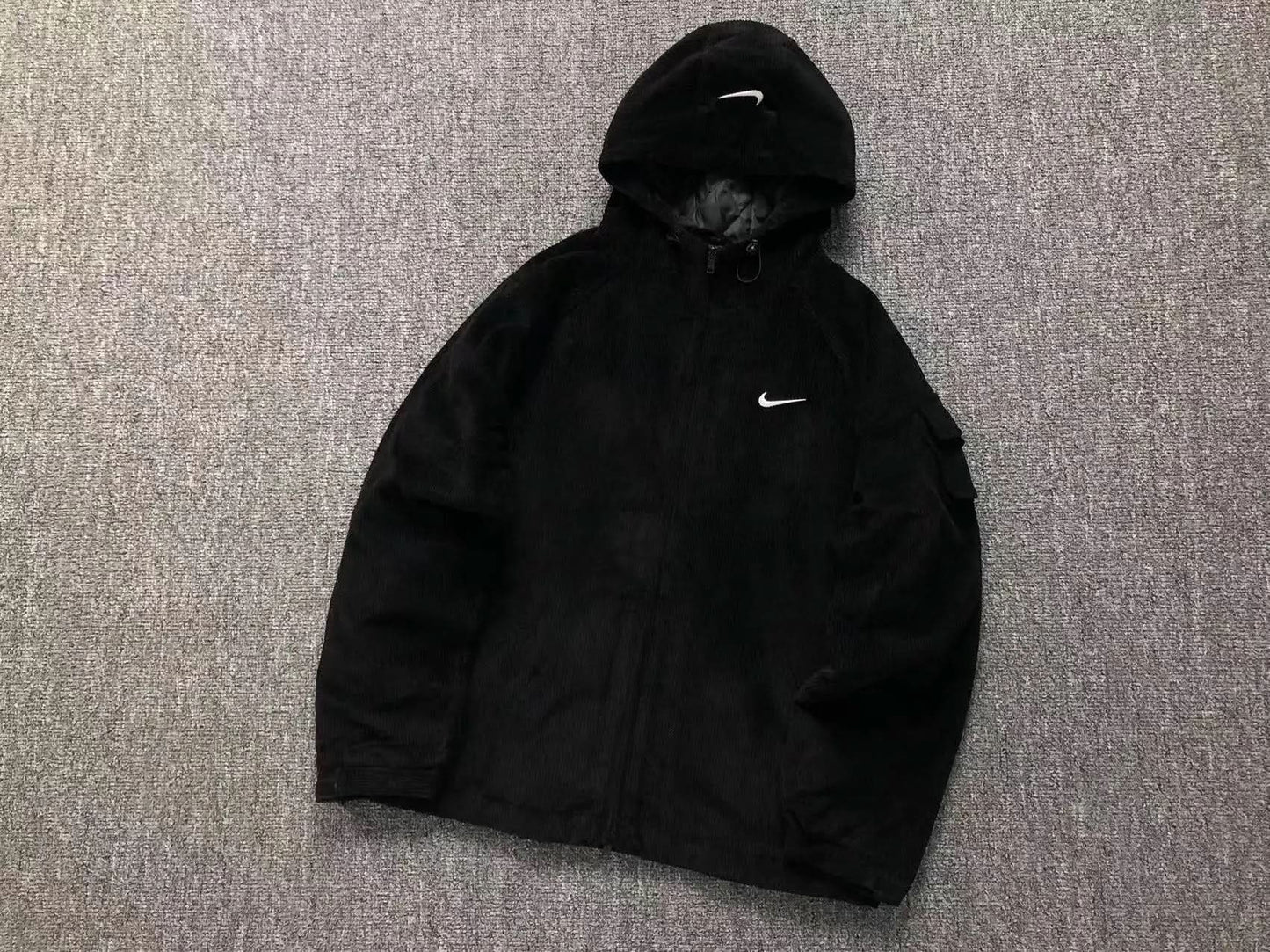 Supreme Nike Arc Corduroy Hooded Jacket Black asasshop