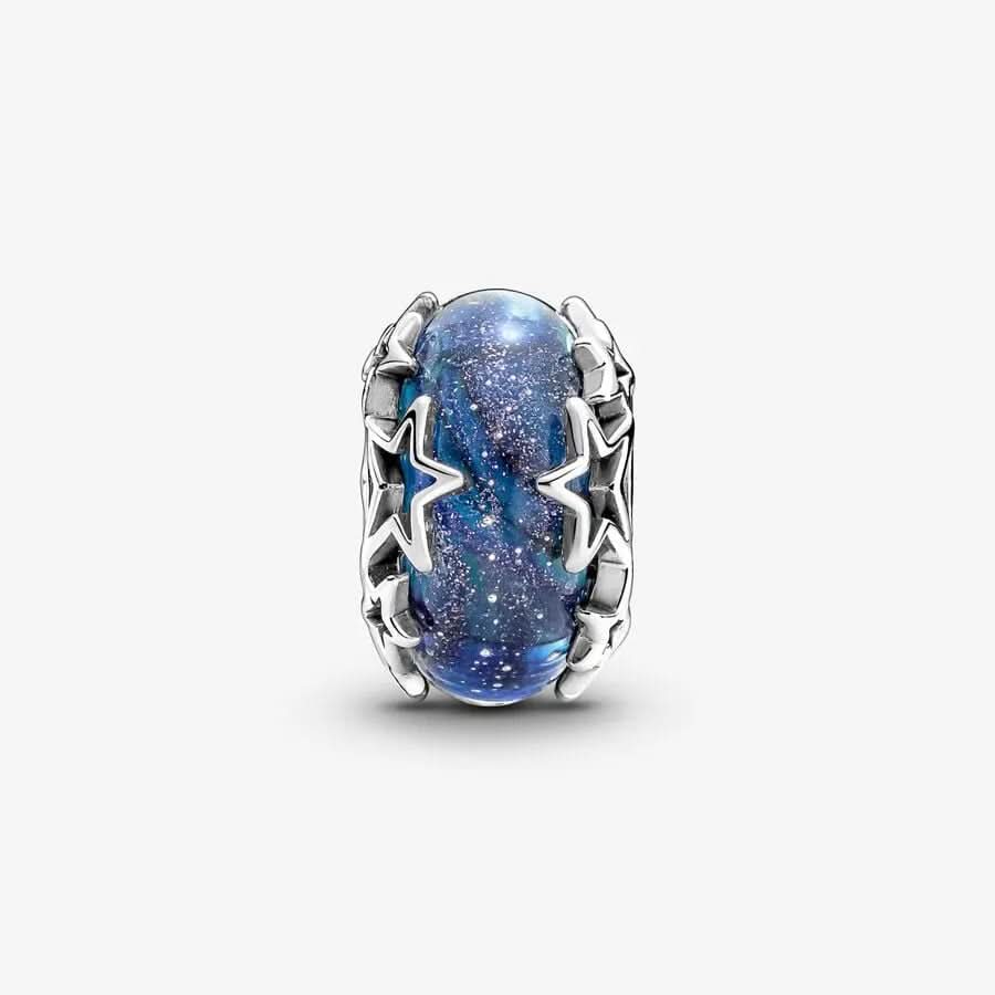 Galaxy Blue & Star Murano Charm asasshop