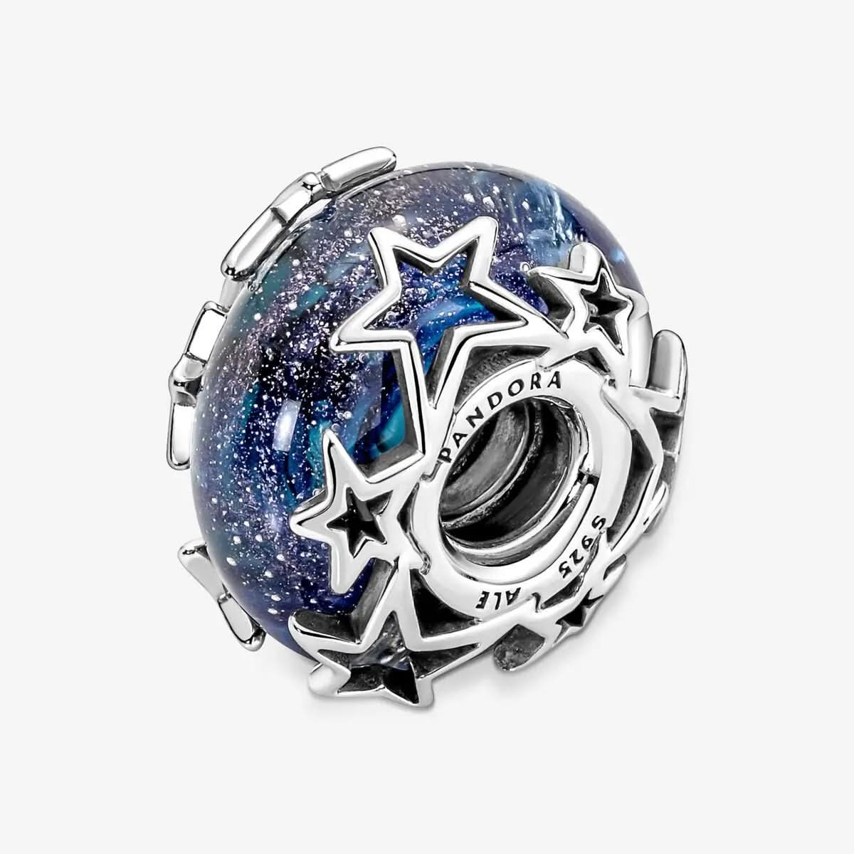 Galaxy Blue & Star Murano Charm asasshop