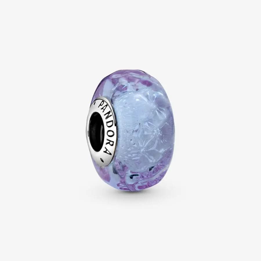 Wavy Fancy Pink Murano Glass Charm asasshop