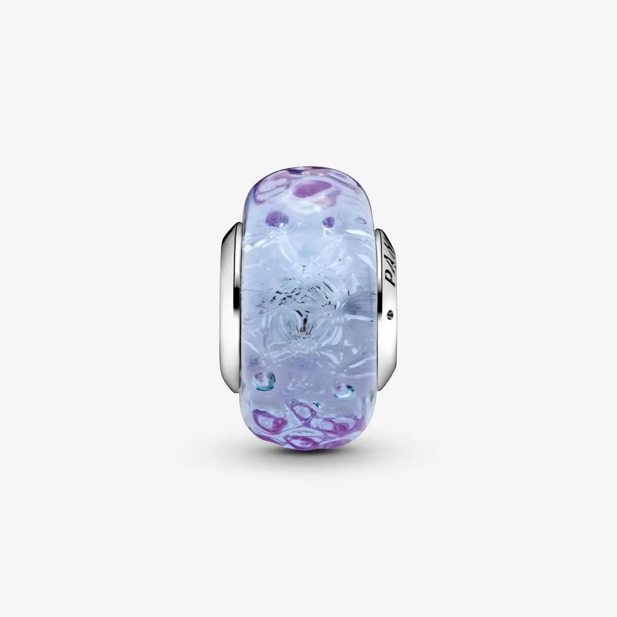 Wavy Fancy Pink Murano Glass Charm asasshop