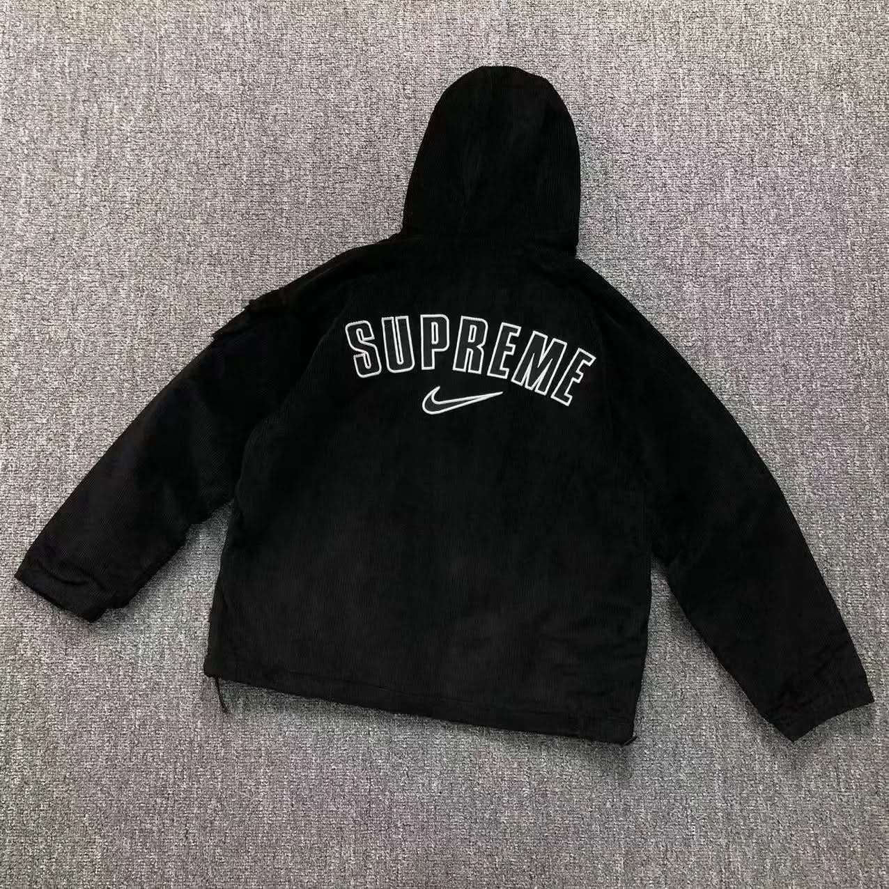 Supreme Nike Arc Corduroy Hooded Jacket Black asasshop