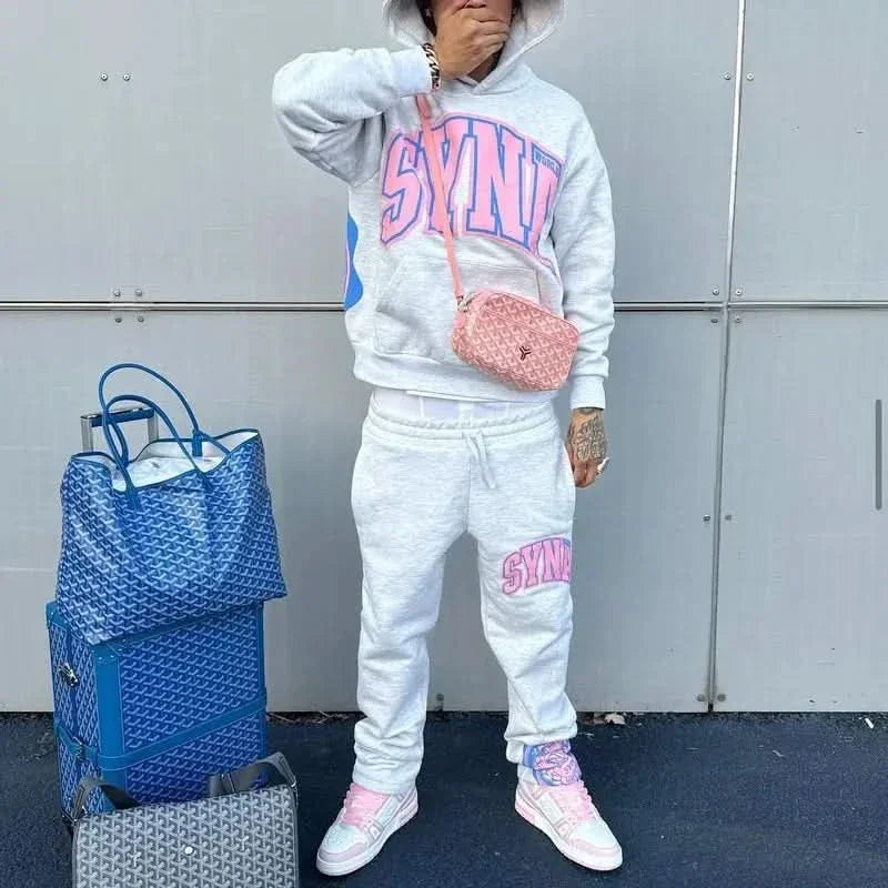 Sy-Word UK Fashion Street Tracksuit Autumn Harajuku Men's And Women's Casual Hoodies Pants Hip Hop Sportswear Tops Sports Set asasshop