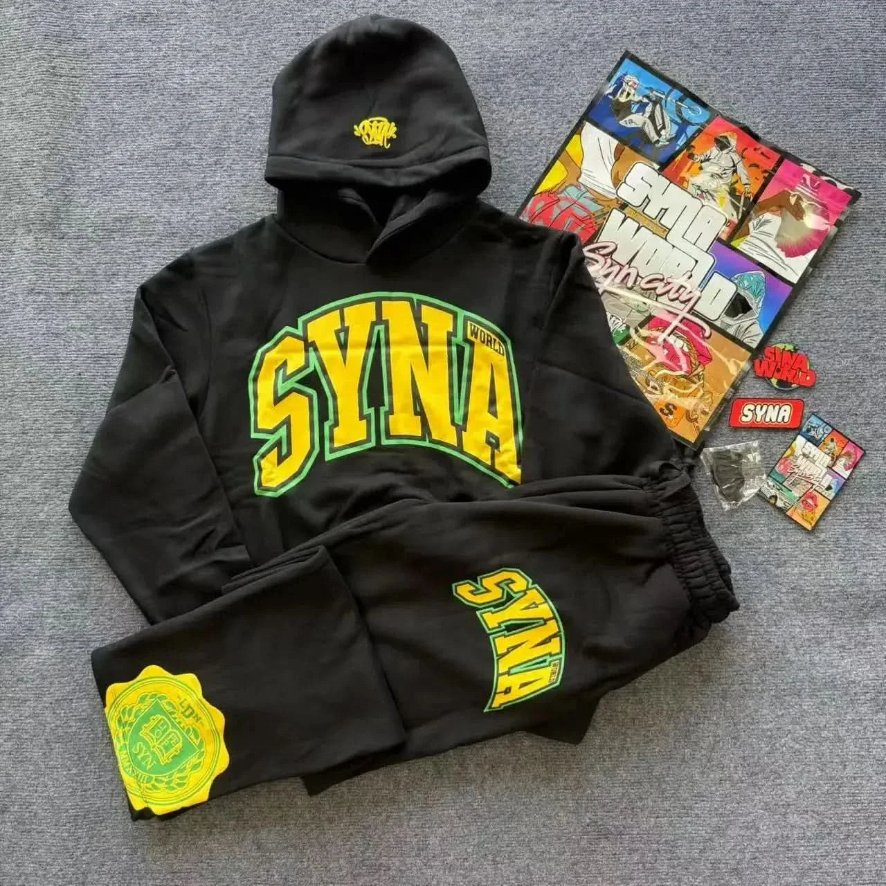 Sy-Word UK Fashion Street Tracksuit Autumn Harajuku Men's And Women's Casual Hoodies Pants Hip Hop Sportswear Tops Sports Set asasshop