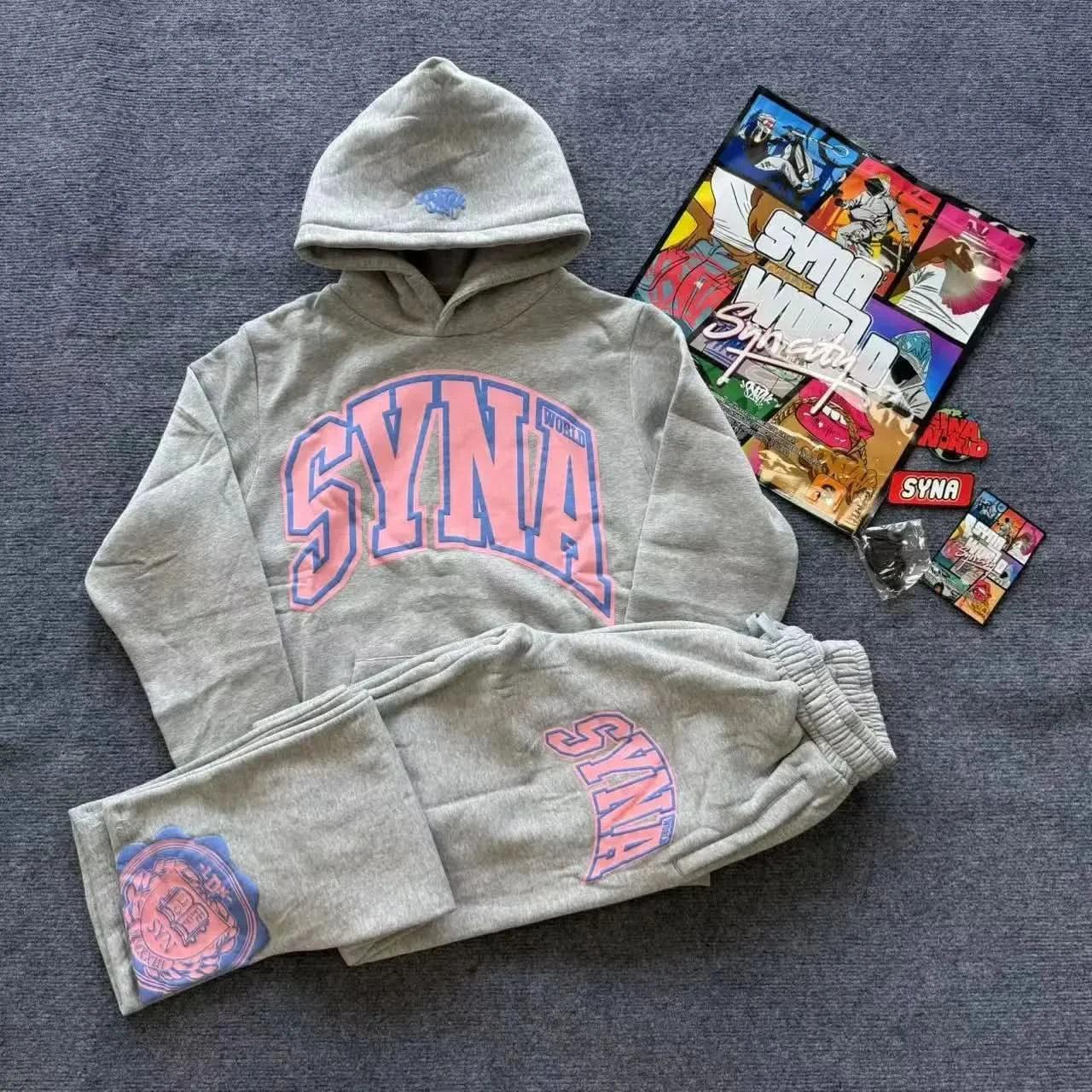 Sy-Word UK Fashion Street Tracksuit Autumn Harajuku Men's And Women's Casual Hoodies Pants Hip Hop Sportswear Tops Sports Set asasshop