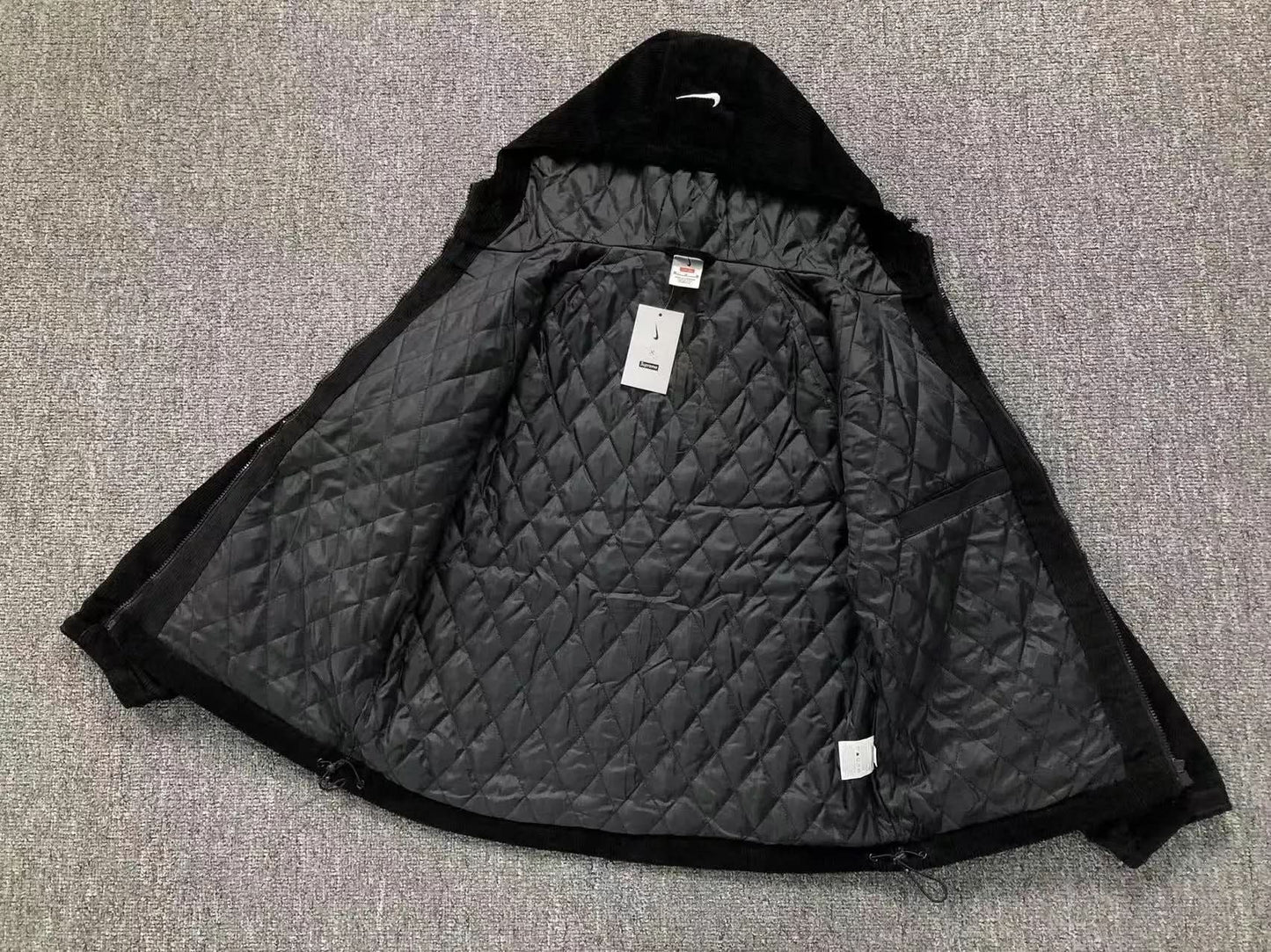 Supreme Nike Arc Corduroy Hooded Jacket Black asasshop