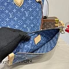 Neverfull Medium Handbag M13192 Blue Denim Chip Exclusive Duty-Free Channel asasshop