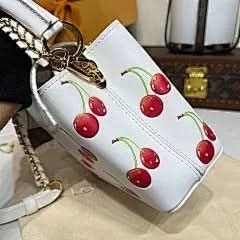 X TM CAPUCINES MINI Bag M13251 White Cherry Chips 🍒 Exclusive Duty-Free Channel asasshop