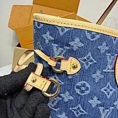 Neverfull Medium Handbag M13192 Blue Denim Chip Exclusive Duty-Free Channel asasshop