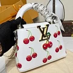 X TM CAPUCINES MINI Bag M13251 White Cherry Chips 🍒 Exclusive Duty-Free Channel asasshop