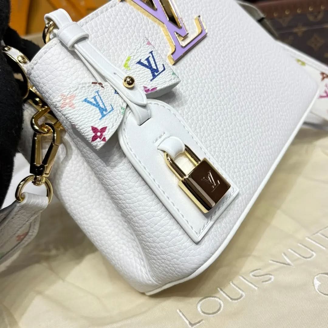 X TM Capucines Mini Handbag White Multicolor Chip Exclusive asasshop