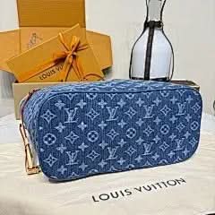 Neverfull Medium Handbag M13192 Blue Denim Chip Exclusive Duty-Free Channel asasshop