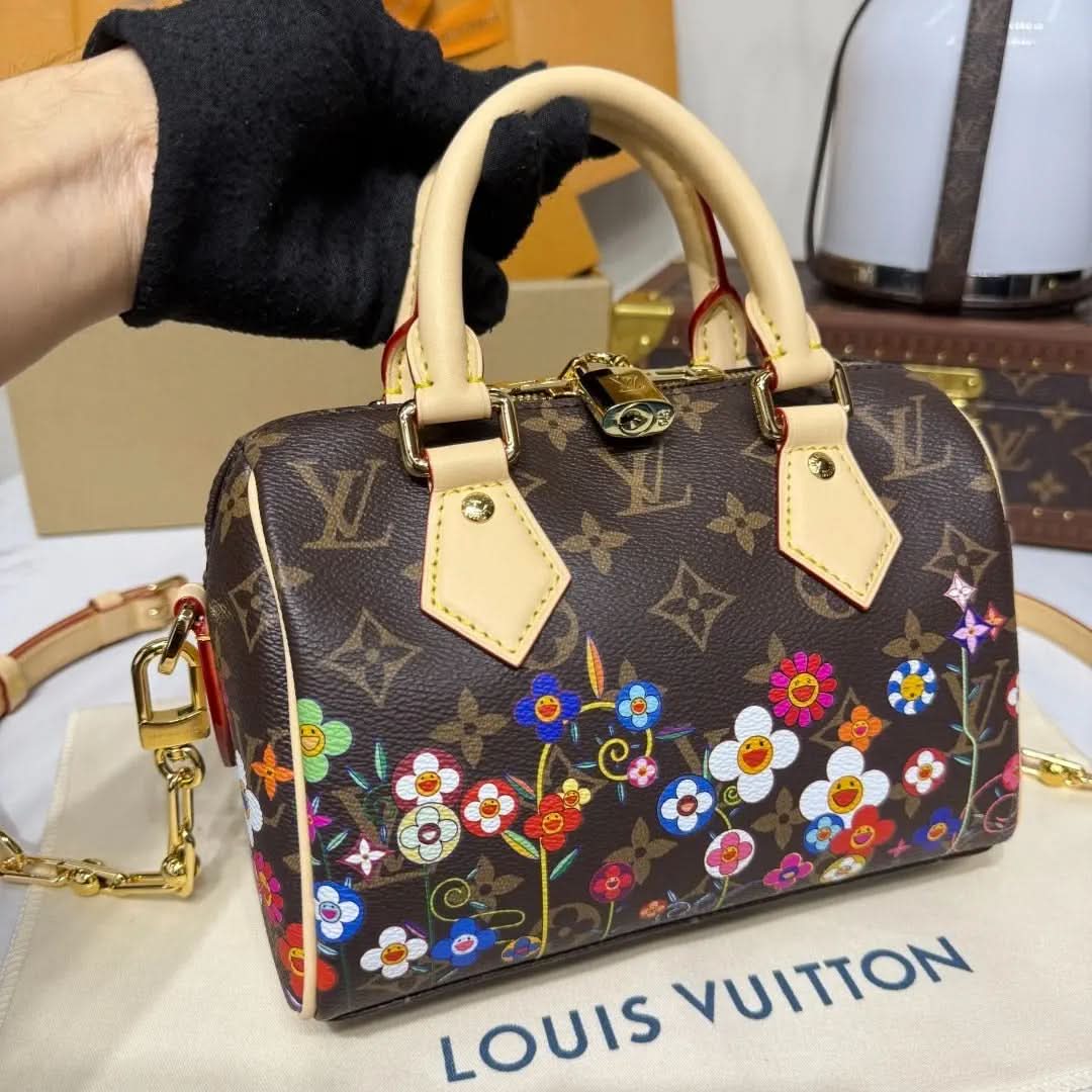 X TM Speedy Bandoulière 20 Handbag Monogram Silk Print Chip Exclusive asasshop
