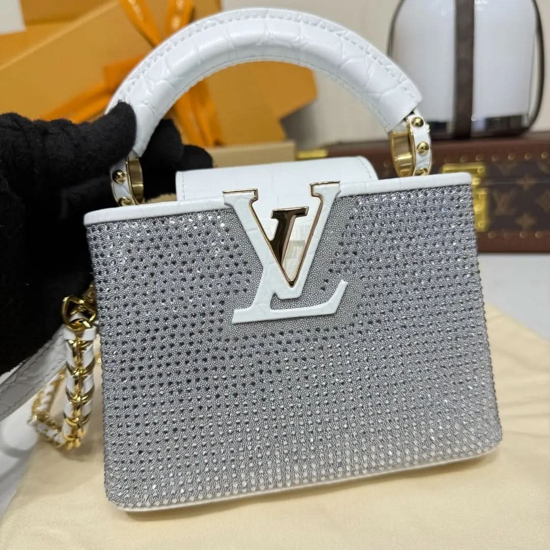 CAPUCINES NANO Black Diamond White Crocodile Pattern Diamond Exclusive Duty-Free Channel asasshop