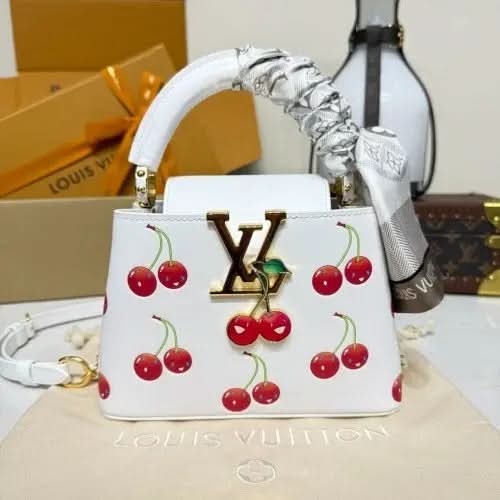 X TM CAPUCINES MINI Bag M13251 White Cherry Chips 🍒 Exclusive Duty-Free Channel asasshop