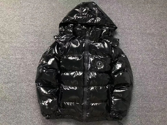 TRAPSTAR IRONGATE DETACHABLE HOODED PUFFER JACKET – SHINY BLACK asasshop