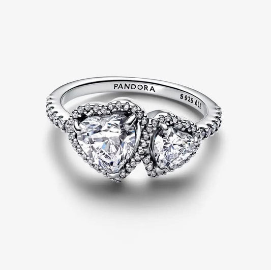 Sparkling Halo Hearts Ring asasshop