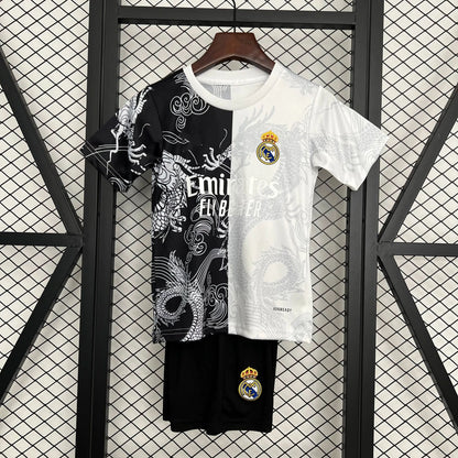2025-26 Real Madrid Black-White Dragon KIDS 16-28 asasshop