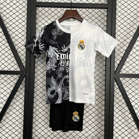 2025-26 Real Madrid Black-White Dragon KIDS 16-28 asasshop