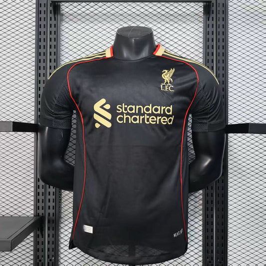 2025-26 Liverpool Second Away Black Player S-2XL asasshop