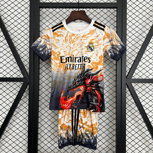 2025-26 Real Madrid Black-Yellow Dragon KIDS 16-28 asasshop