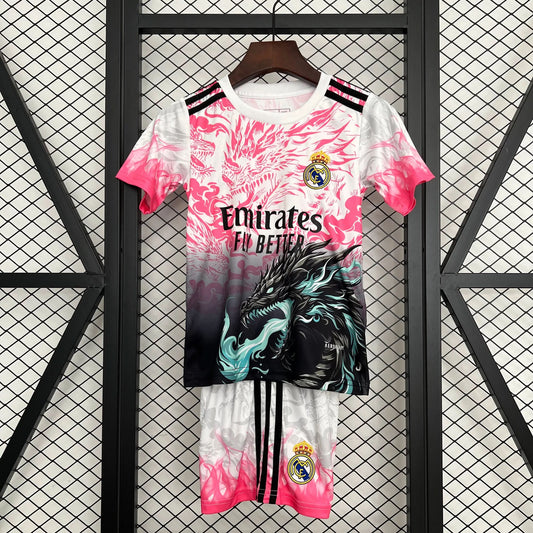 2025-26 Real Madrid Black-Pink Dragon KIDS 16-28 asasshop