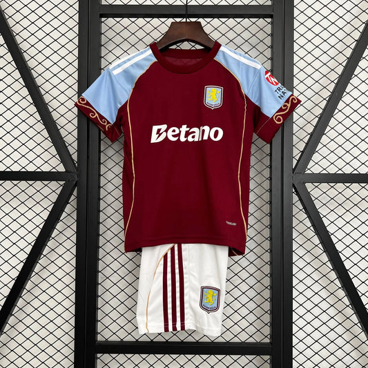 2025-26 Aston Villa Home KIDS 16-28 - asasshop
