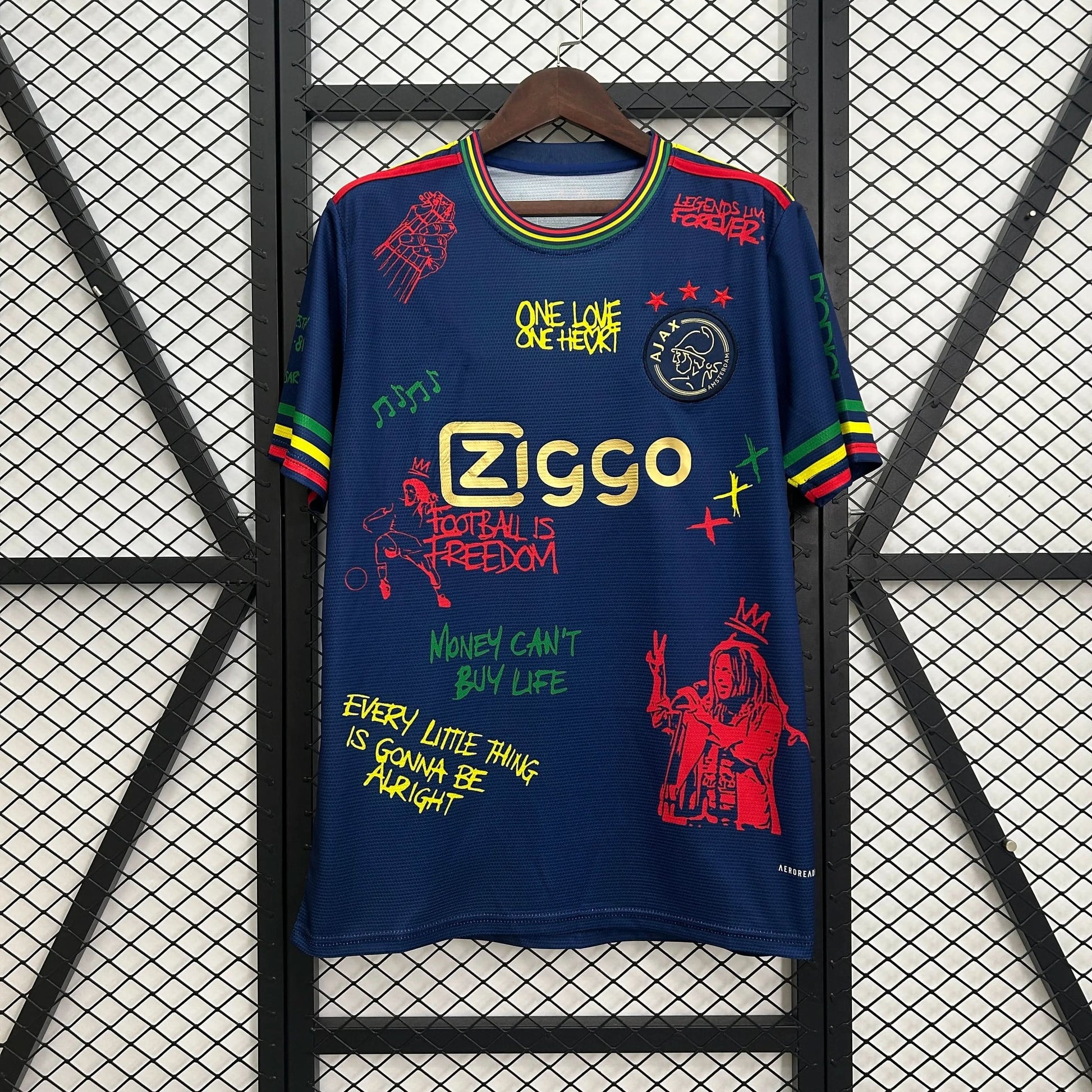2025-26 Ajax Amsterdam Bob Marley 40th Blue S-2XL asasshop