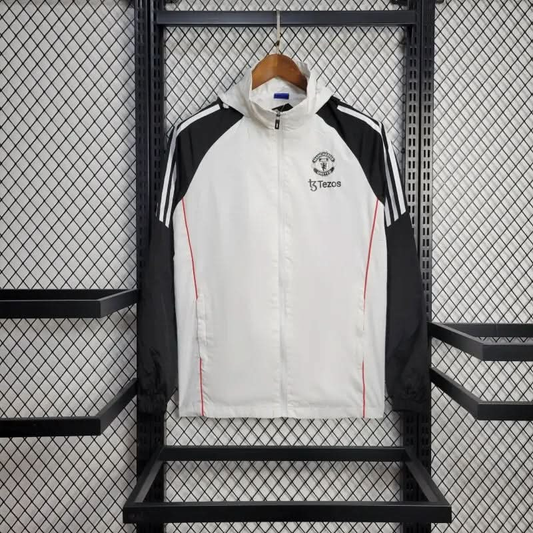 2025-26 Manchester United White Windbreaker S-2XL asasshop