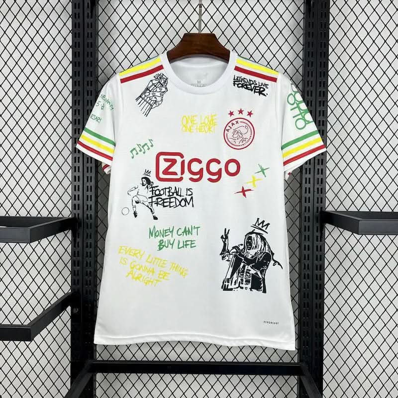 2025-26 Ajax Amsterdam Bob Marley 40th White S-2XL asasshop