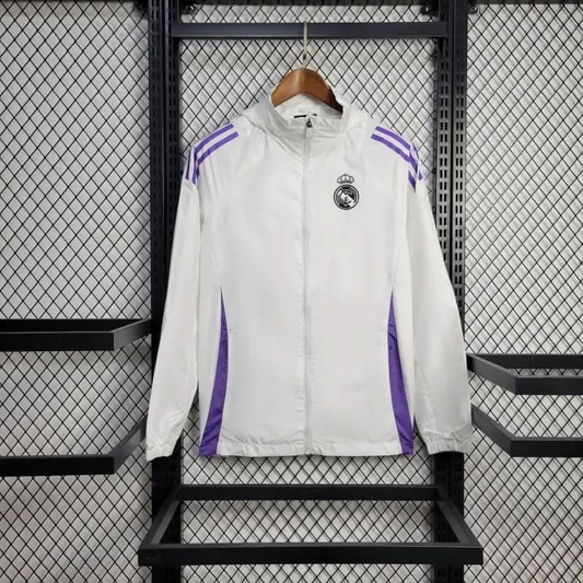 2025-26 Real Madrid White-Purple Windbreaker S-2XL asasshop
