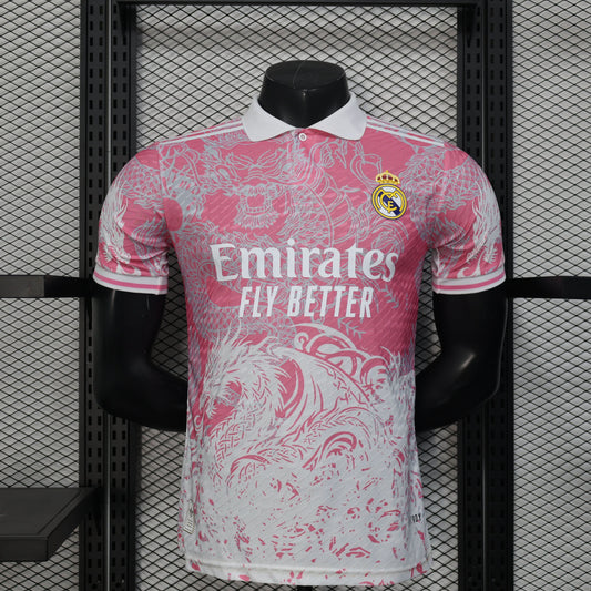 2025-26 Real Madrid Pink Dragon Polp Player Size S-2XL asasshop