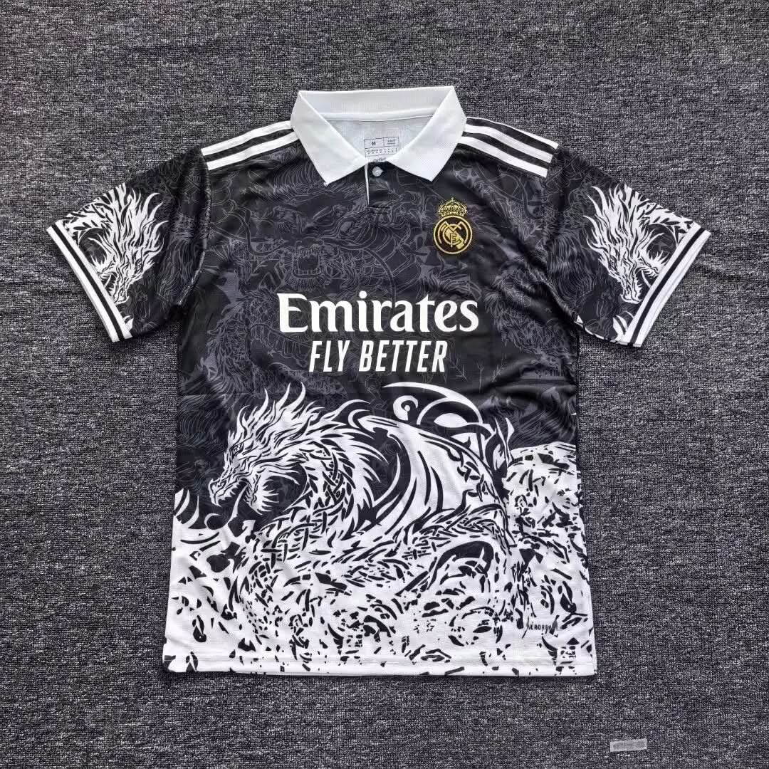2025-26 Real Madrid Special Polo Black Dragon S-2XL asasshop